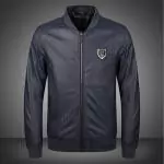 veste philipp plein leahter cuir pas cher qp 78 black blue